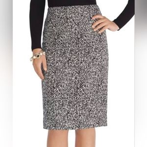White House Black Market black and white tweed pencil skirt